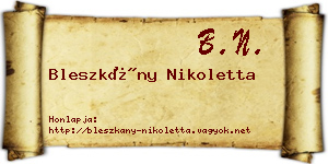Bleszkány Nikoletta névjegykártya